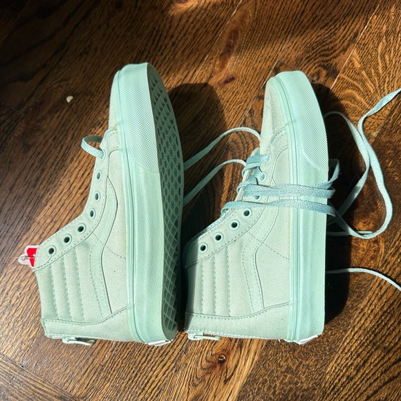 NWT Vans KS8-Hi Zip (Mono) sparkly TEAL / TURQUOISE / MINT VANS GIRL OR BOY - Picture 12 of 12